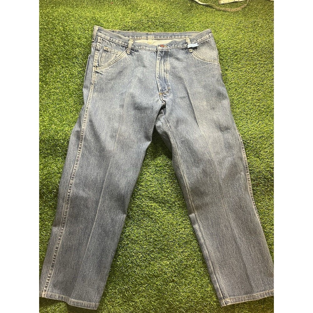 Round House Jeans Mens 40x30 Made in USA Blue Denim Straight Leg Workwear EUC